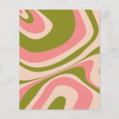 ピンクと緑のGroovyブライダルシャワー招待状 チラシ (裏面)