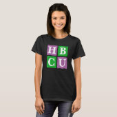 ピンクと緑のHBCUブロック文字 Tシャツ (正面フル)