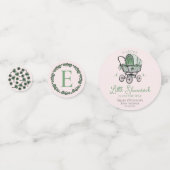 ピンクと緑のSt patricks赤ちゃんシャワーテーブル コンフェッティ (正面)