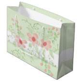 ピンクと緑 ラージペーパーバッグ (正面アングル)