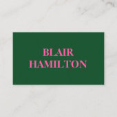 ピンクと緑 名刺 (正面)