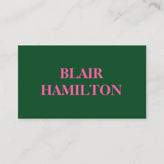 ピンクと緑 名刺 (正面)