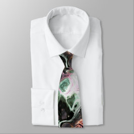 ピンクと翡翠の緑の大理石のネクタイ – 染料 ネクタイ