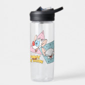 ピンクと脳 |レトロキャラクターグラフィックス ウォーターボトル (左面)