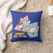 ピンクと脳 |レトロキャラクターグラフィックス クッション (ブランケット)