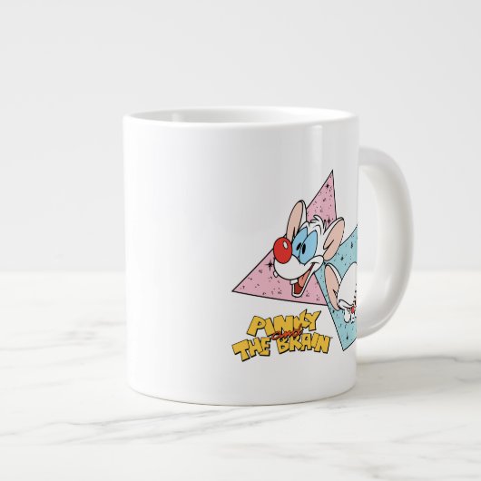 ピンクと脳 |レトロキャラクターグラフィックス ジャンボコーヒーマグカップ (正面右)