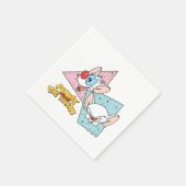 ピンクと脳 |レトロキャラクターグラフィックス スタンダードカクテルナプキン (角)