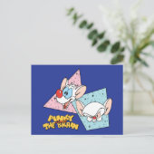 ピンクと脳 |レトロキャラクターグラフィックス ポストカード (スタンド正面)