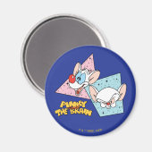 ピンクと脳 |レトロキャラクターグラフィックス マグネット (正面/裏面)