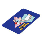 ピンクと脳 |レトロキャラクターグラフィックス マグネット (左側)