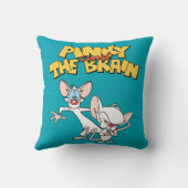 ピンクと脳 |ロゴの表示 クッション (裏面)