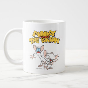 ピンクと脳 ロゴの表示 ジャンボコーヒーマグカップ