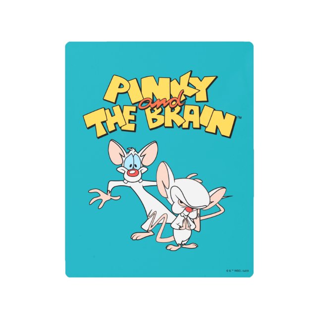 ピンクと脳 |ロゴの表示 メタルプリント (正面)