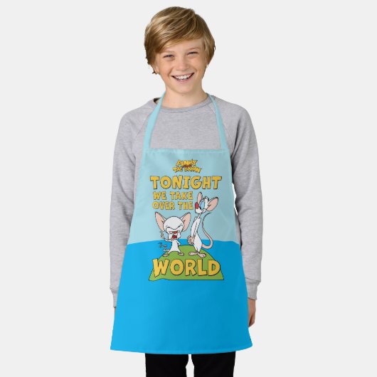 ピンクと脳 |世界を引き継ぐ エプロン (着用した状態)