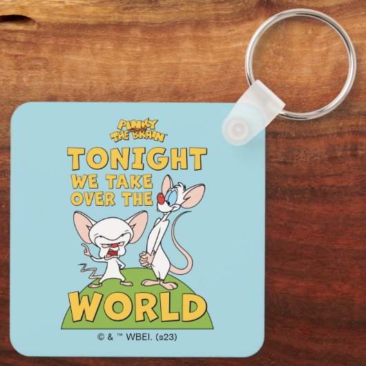 ピンクと脳 |世界を引き継ぐ キーホルダー (裏面)