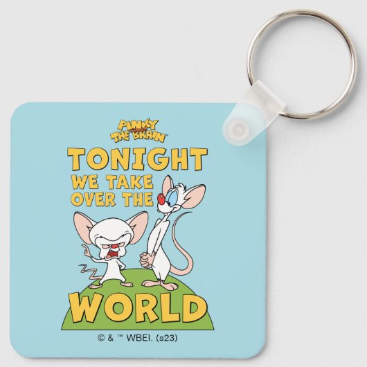 ピンクと脳 |世界を引き継ぐ キーホルダー (裏面)