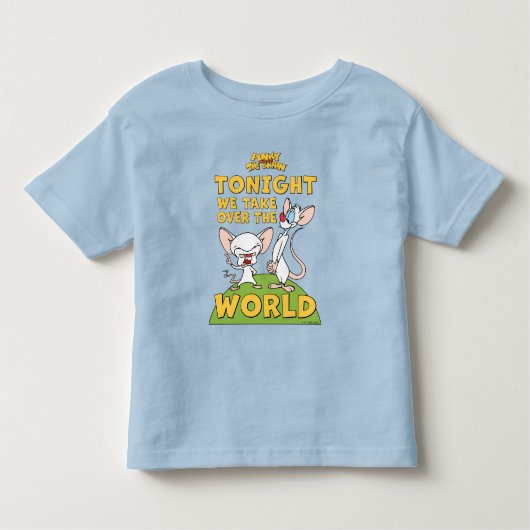 ピンクと脳 |世界を引き継ぐ トドラーTシャツ (正面)
