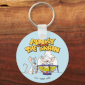 ピンクと脳 |研究室科学 キーホルダー (正面)