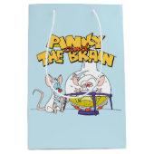 ピンクと脳 |研究室科学 ミディアムペーパーバッグ (正面)