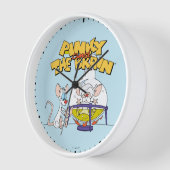 ピンクと脳 |研究室科学 壁時計 (傾斜)