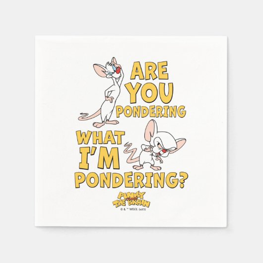 ピンクと脳 |考えてるのか？ スタンダードカクテルナプキン (正面)
