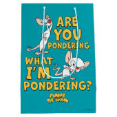 ピンクと脳 |考えてるのか？ ミディアムペーパーバッグ (裏面)