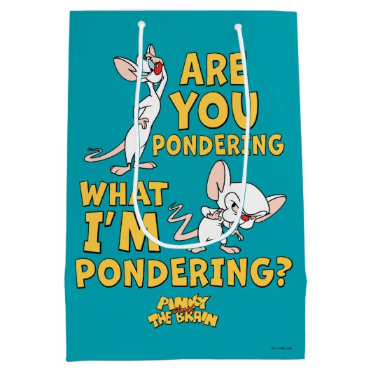 ピンクと脳 |考えてるのか？ ミディアムペーパーバッグ (裏面)