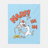 ピンクと脳 | Pinky "Narf!" フリースブランケット (正面)