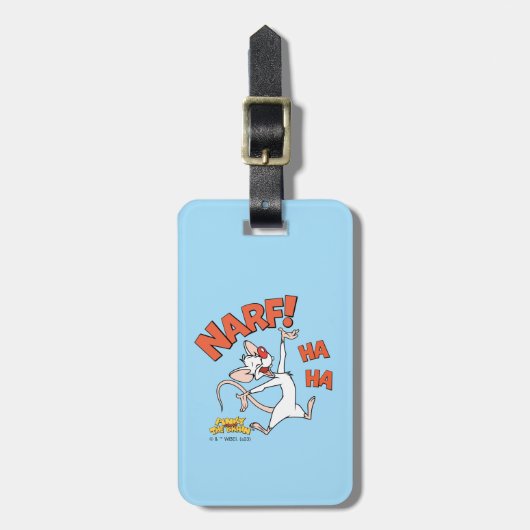 ピンクと脳 | Pinky "Narf!" ラゲッジタグ (正面縦)
