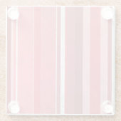 ピンクと臭いストライプ ガラスコースター (裏面)