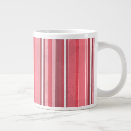 ピンクと臭いストライプ ジャンボコーヒーマグカップ (右)