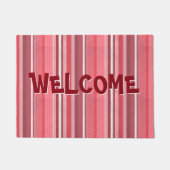 ピンクと臭いストライプ ドアマット (正面)