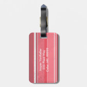 ピンクと臭いストライプ ラゲッジタグ (裏面縦)