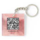 ピンクと色あせたバラQRコードビジネスロゴ2面