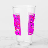 ピンクと色のパターン文字の言葉は夢を生きる タンブラーグラス (左)