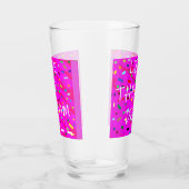 ピンクと色のパターン文字の言葉は夢を生きる タンブラーグラス (右)