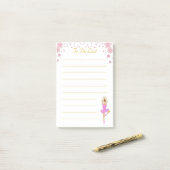 ピンクと花の可愛いバレエダンサー ポストイット (デスク上)