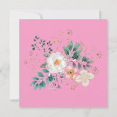 ピンクと花バチェロレッテ招待状 招待状 (裏面)