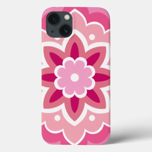 ピンクと花柄のデザイン Case-Mate iPhoneケース (裏面)