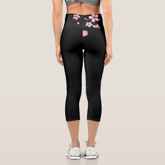 ピンクと花 カプリレギンス (裏面)