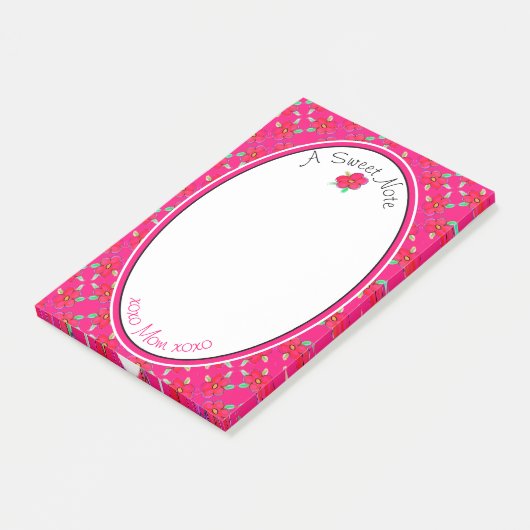 ピンクと花 ポストイット (アングル)