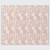 ピンクと茶色かわいいとクリスマスモダン。 ラッピングペーパー (フラット)