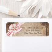 ピンクと茶色のクロスアドレス ラベル (インサイチュ)