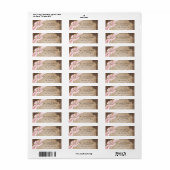 ピンクと茶色のクロスアドレス ラベル (フルシート)