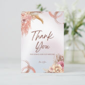 ピンクと茶色のグラデーシ結婚ョンのサンキューカード サンキューカード (スタンド正面)