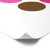 ピンクと茶色のドットモダンアートパターン抽象芸術 ポスター (角)