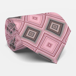 ピンクと茶色のパターン ネクタイ
