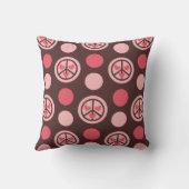 ピンクと茶色のピースモンキーアメリカのMOJO枕 クッション (裏面)
