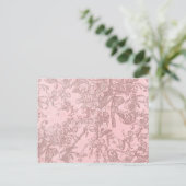 ピンクと茶色のファンシー花の背景 ポストカード (スタンド正面)