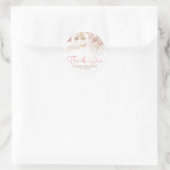 ピンクと茶色のフローラエキゾチックな赤ちゃんシャワーありがとう ラウンドシール (バッグ)